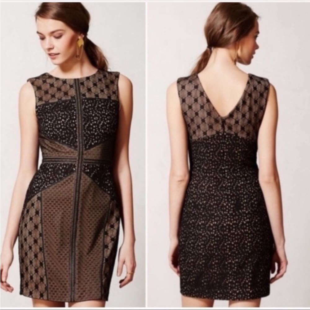 Anthropologie Heartloom lace topography sheath
